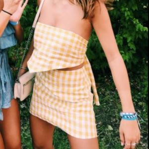 Yellow Gingham Reformation Two Piece